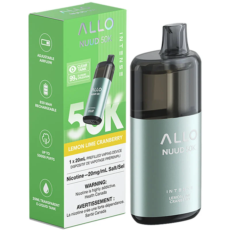 Buy Allo NUUD 50K Disposable Vape: Lemon Lime Cranberry (20mL)